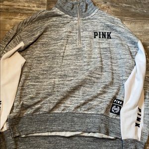 Pink quarter zip sweatshirt